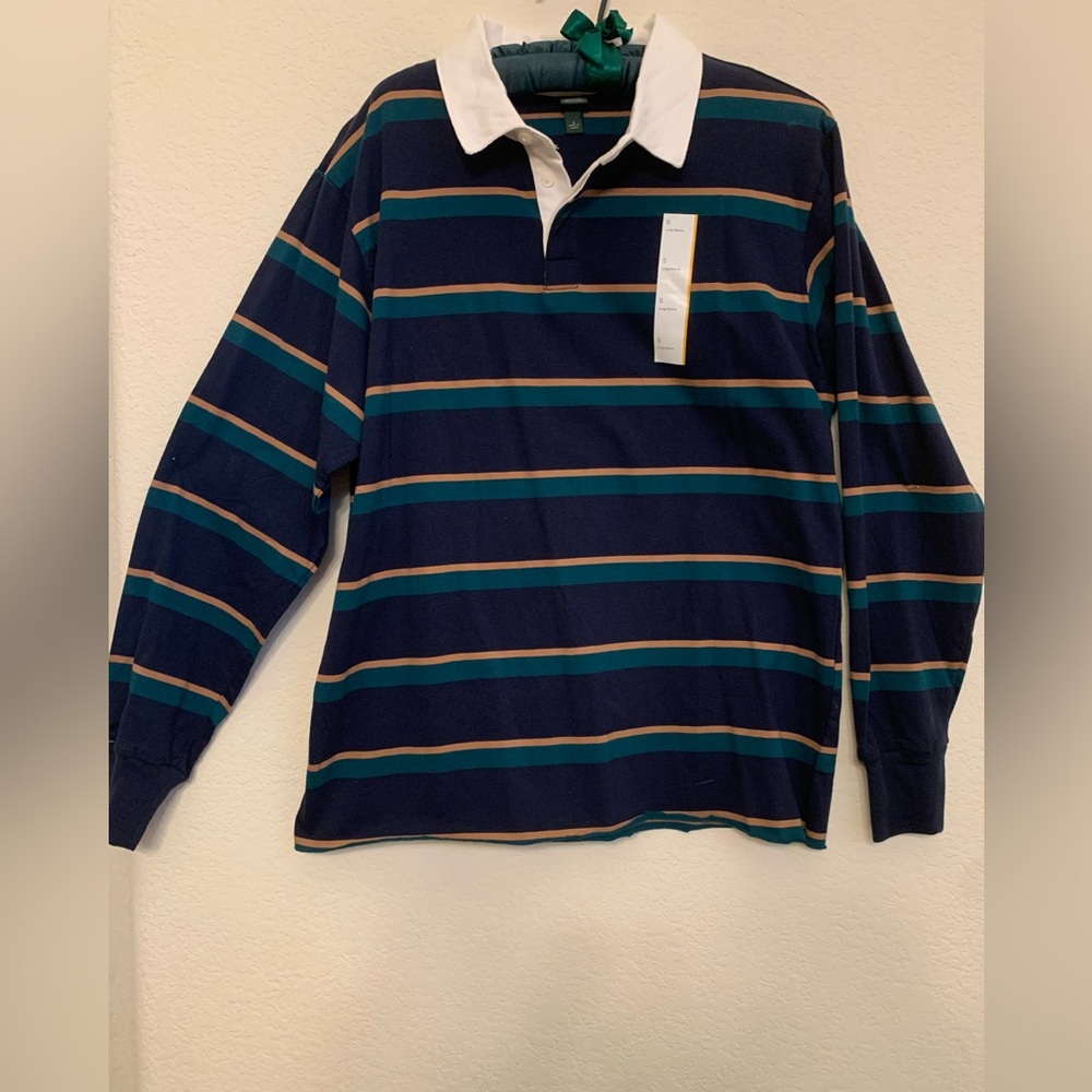 Wild Fable Navy Striped Crew Neck Sweater